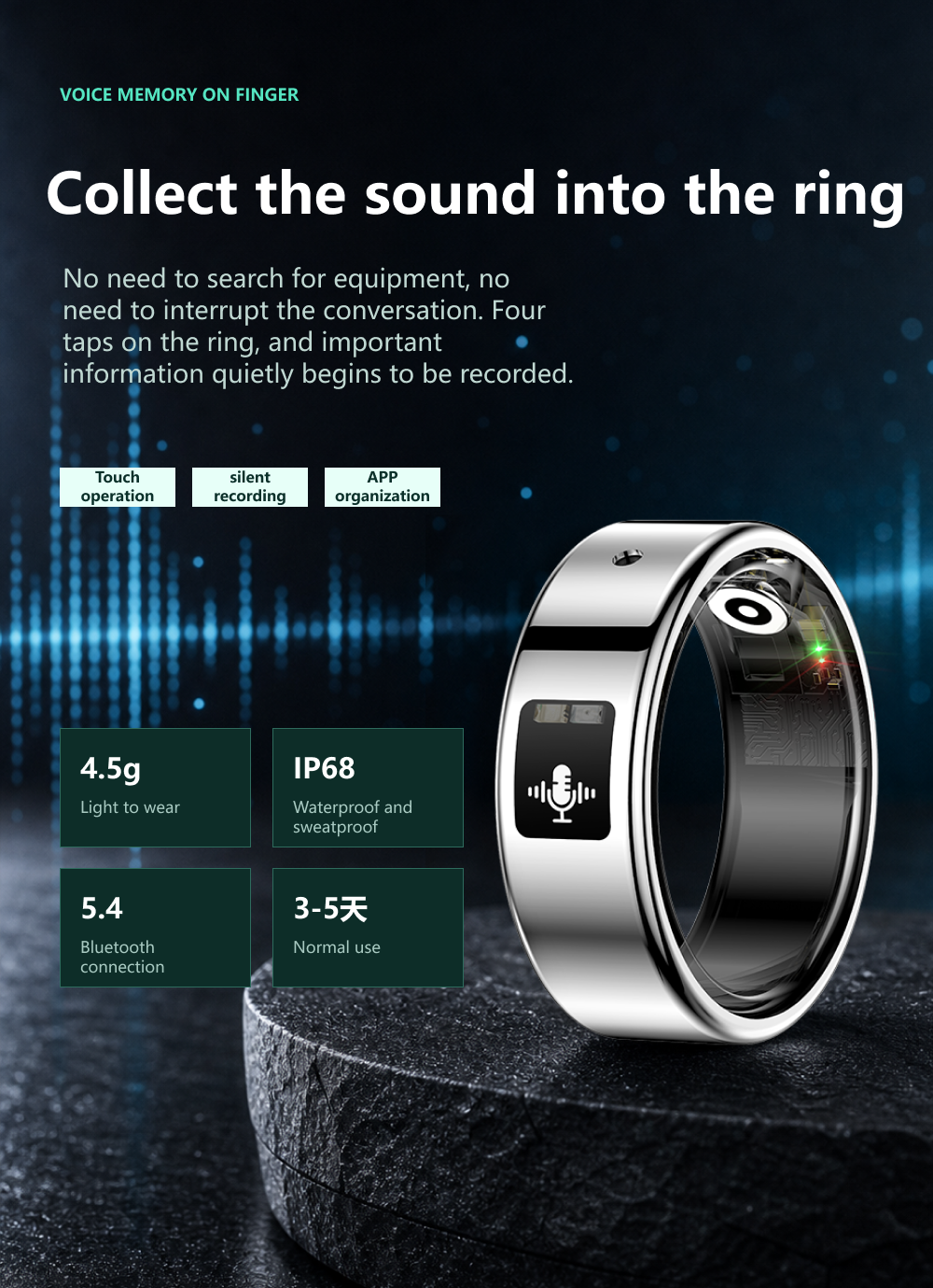 The Ultimate AI Voice Recording Smart Ring: Zero Subscription Fees, All-in-One Productivity