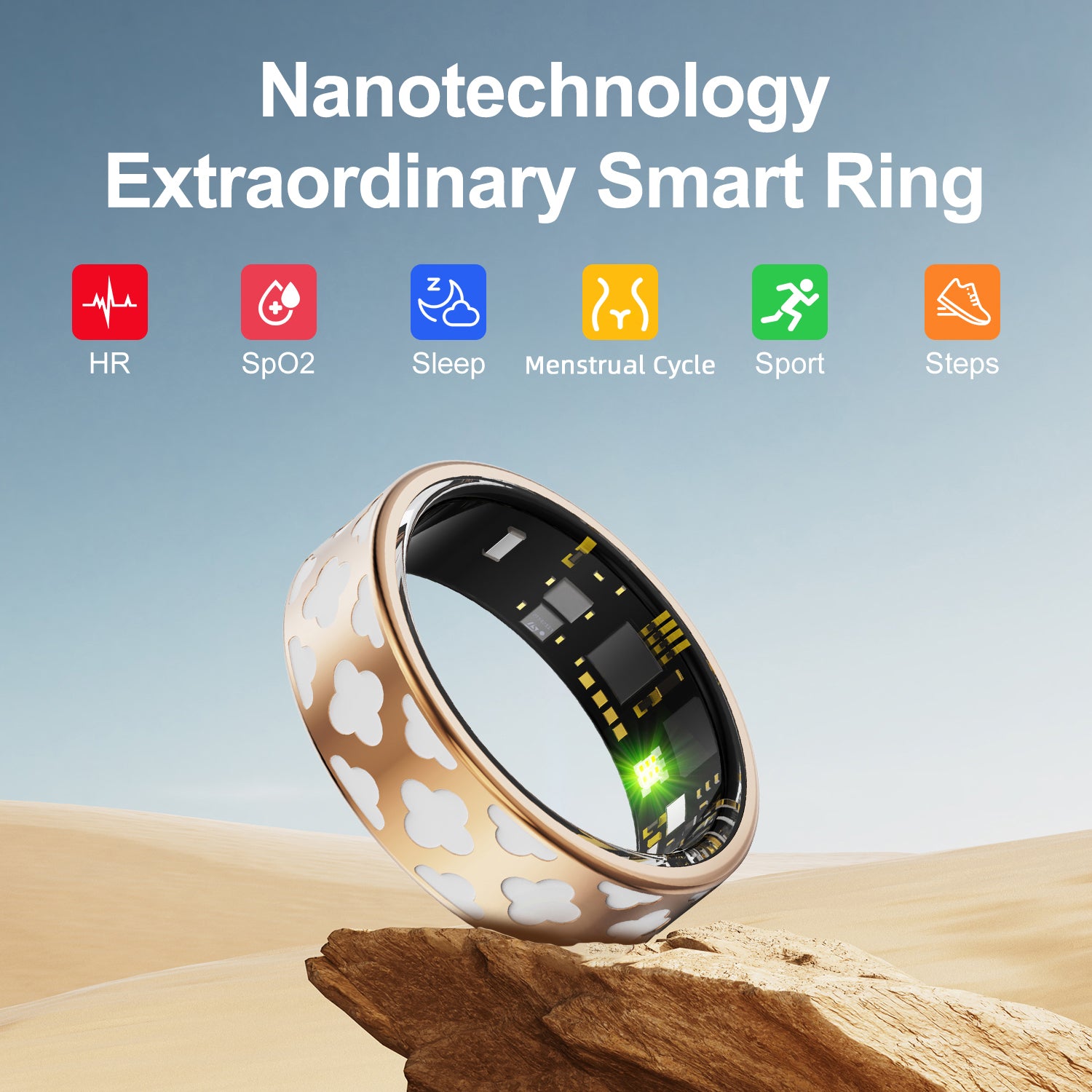 Enchanted Enamel Smart Ring – Titanium, Waterproof, Sleep & Health Tracker - Hyper living