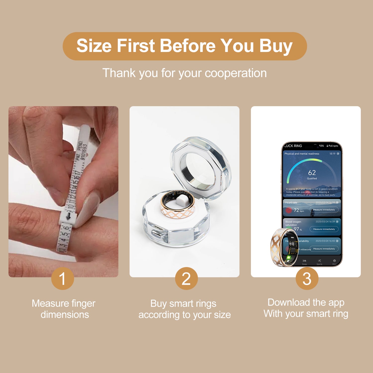 Enchanted Enamel Smart Ring – Titanium, Waterproof, Sleep & Health Tracker - Hyper living