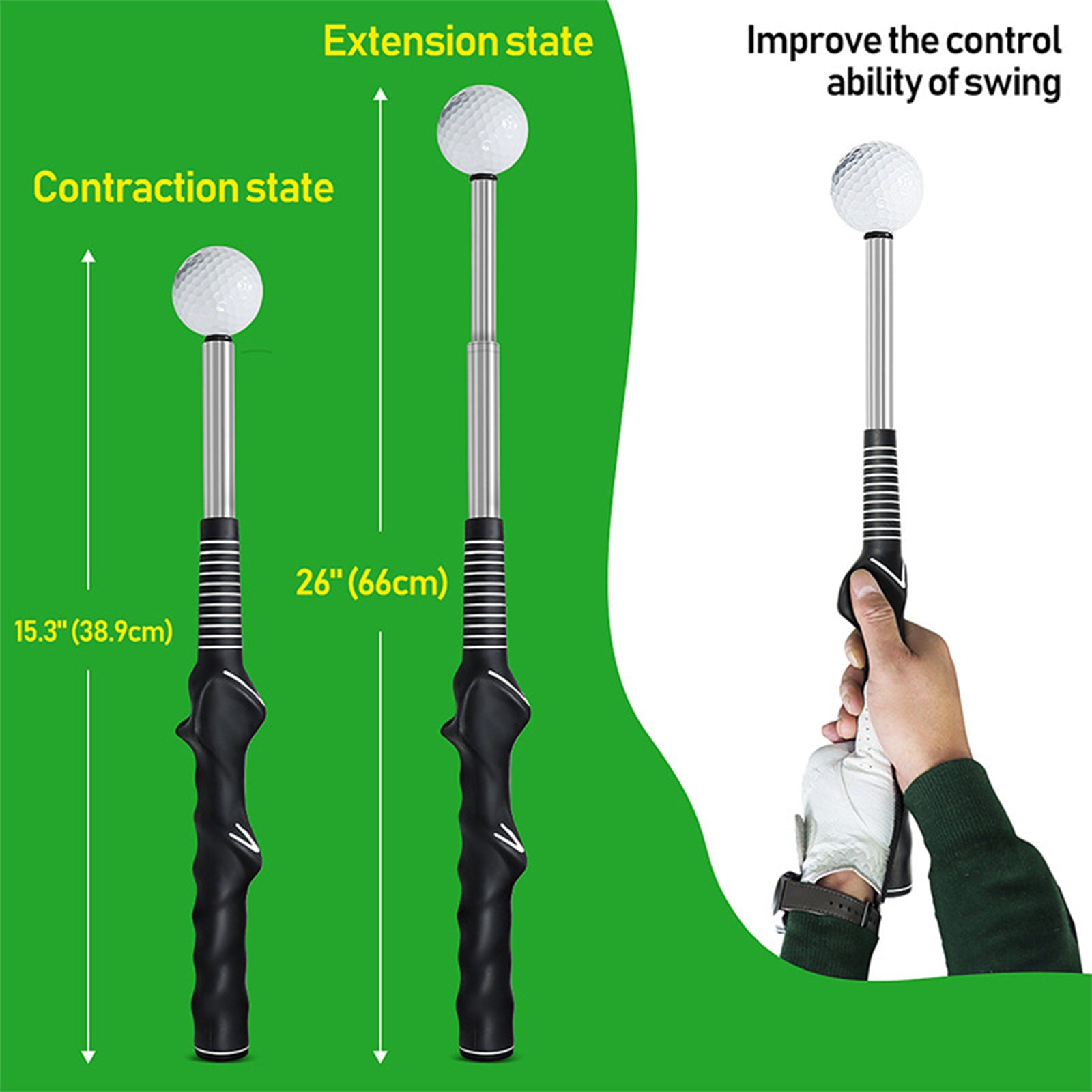 Hyper-Golf Swing Trainer - Adjustable Practice Club with Sound Feedback - Hyper living