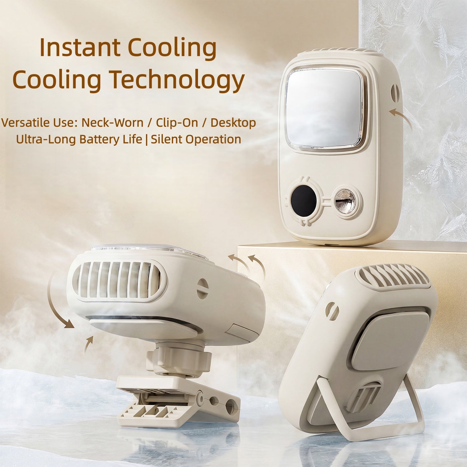 Portable Neck Cooling Fan with Ice Cooling | Hands-Free Fan for Golf & Outdoor Sports - Hyper living