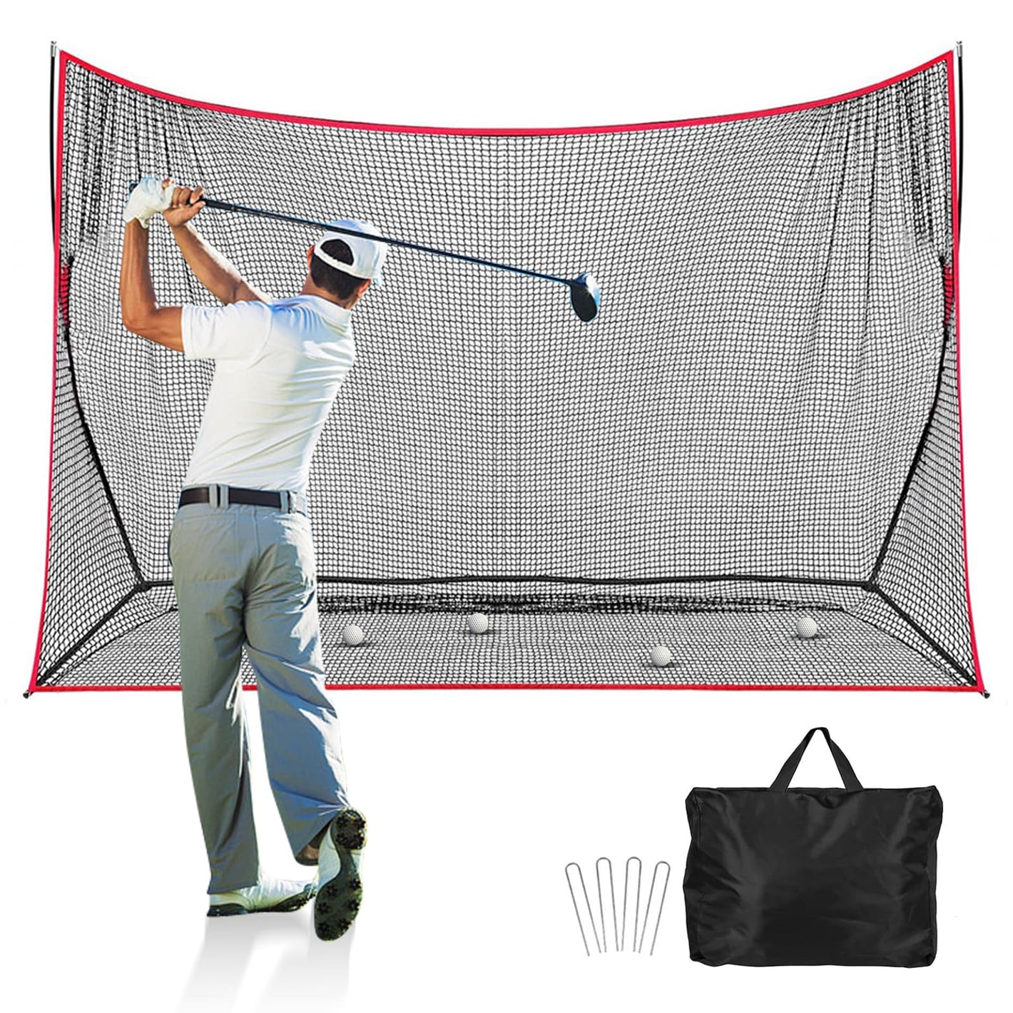 Hyper-160MPH Golf Hitting Net - Portable 5-Ply Practice Net for Indoor/Outdoor - Hyper living
