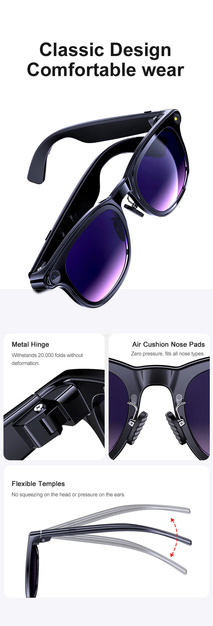 8MP AI Smart Glasses – Hands-Free Recording - Hyper living