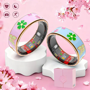 Chic Enamel Smart Ring – Sleep, Heart Rate & Fitness | Pink, Blue, White