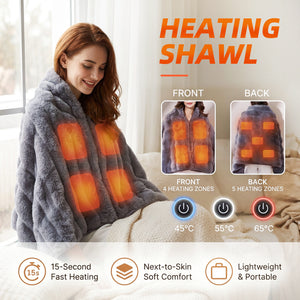 Ultimate Cozy Heated Shawl | 15-Second Fast Heating & Full-Body Warmth - Hyper living