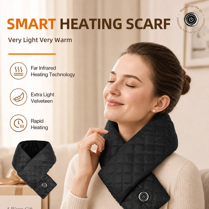 Smart Far Infrared Heating Scarf | Lightweight Rapid Warm Neck Wrap - Hyper living
