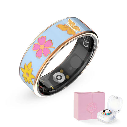Chic Enamel Smart Ring – Sleep, Heart Rate & Fitness | Pink, Blue, White