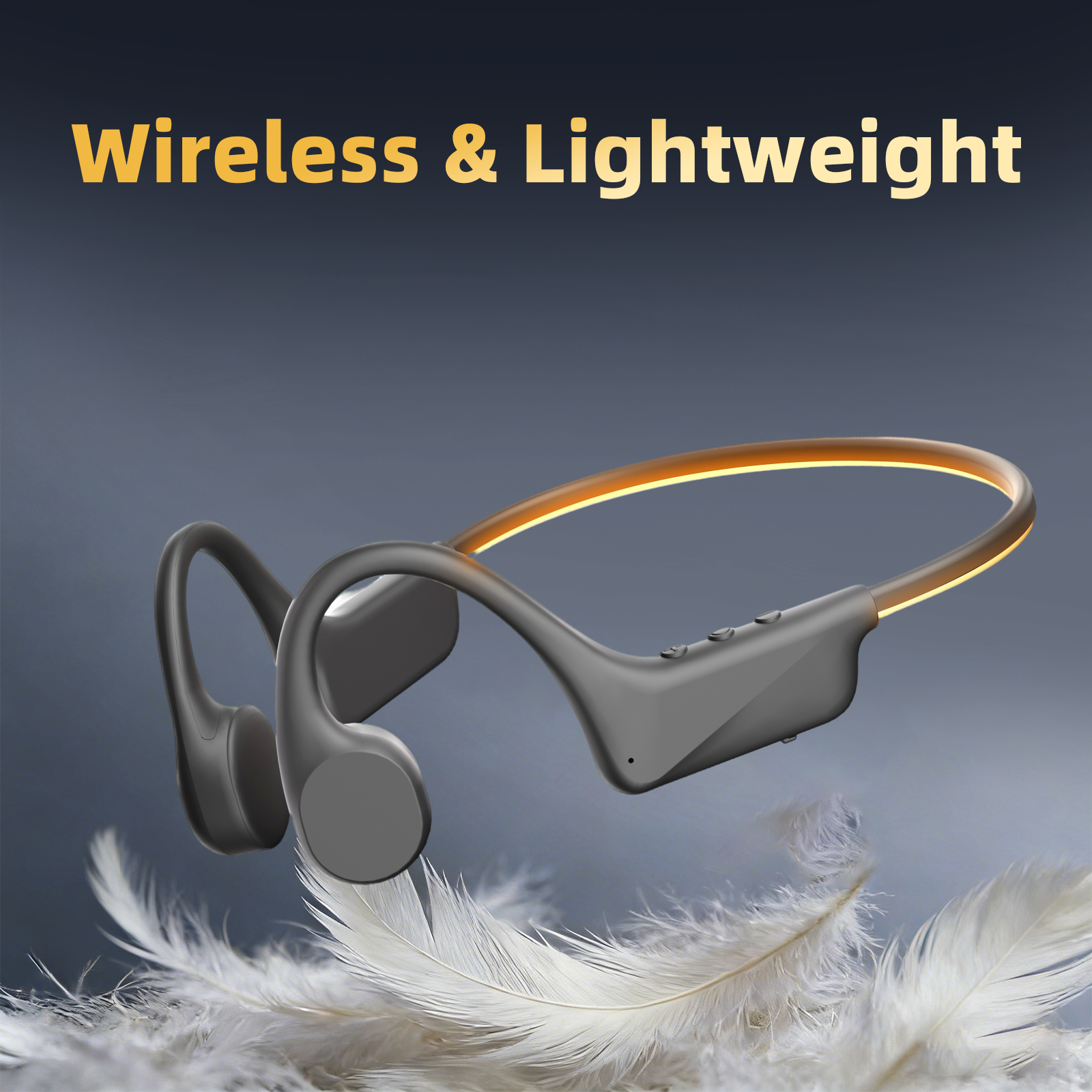 Open-Ear Design Glow Bone Conduction Headphones for Night Running ,Cycling & Outdoor Activities - Hyper living