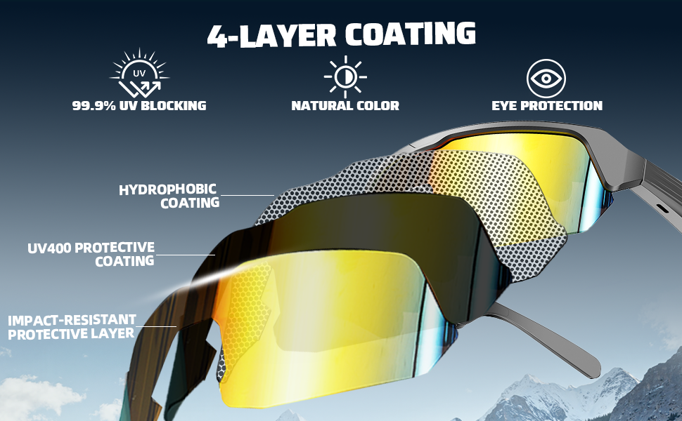 Cycling Bluetooth Audio Glasses – Open-Ear Music & Hands-Free Calls - Hyper living