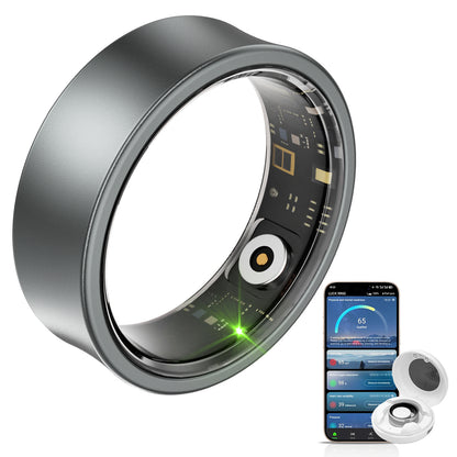 CurveSync Smart Ring – Ergonomic Matte-Titanium Wearable for 24/7 Lifestyle Enhancement - Hyper living