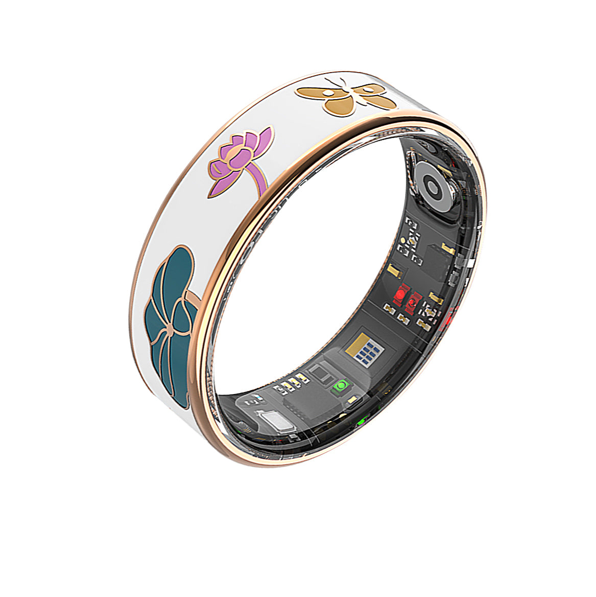 Chic Enamel Smart Ring – Sleep, Heart Rate & Fitness | Pink, Blue, White - Hyper living