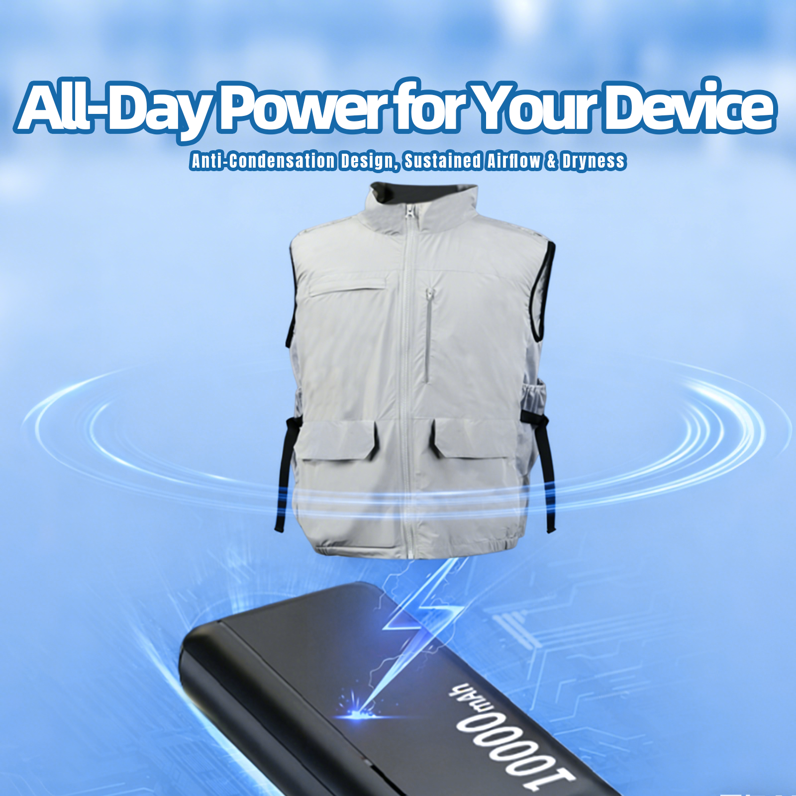 Dual Cooling Fan Shirt with Evaporative Cooling Pad | USB Cooling Apparel for Golf & Outdoor - Hyper living