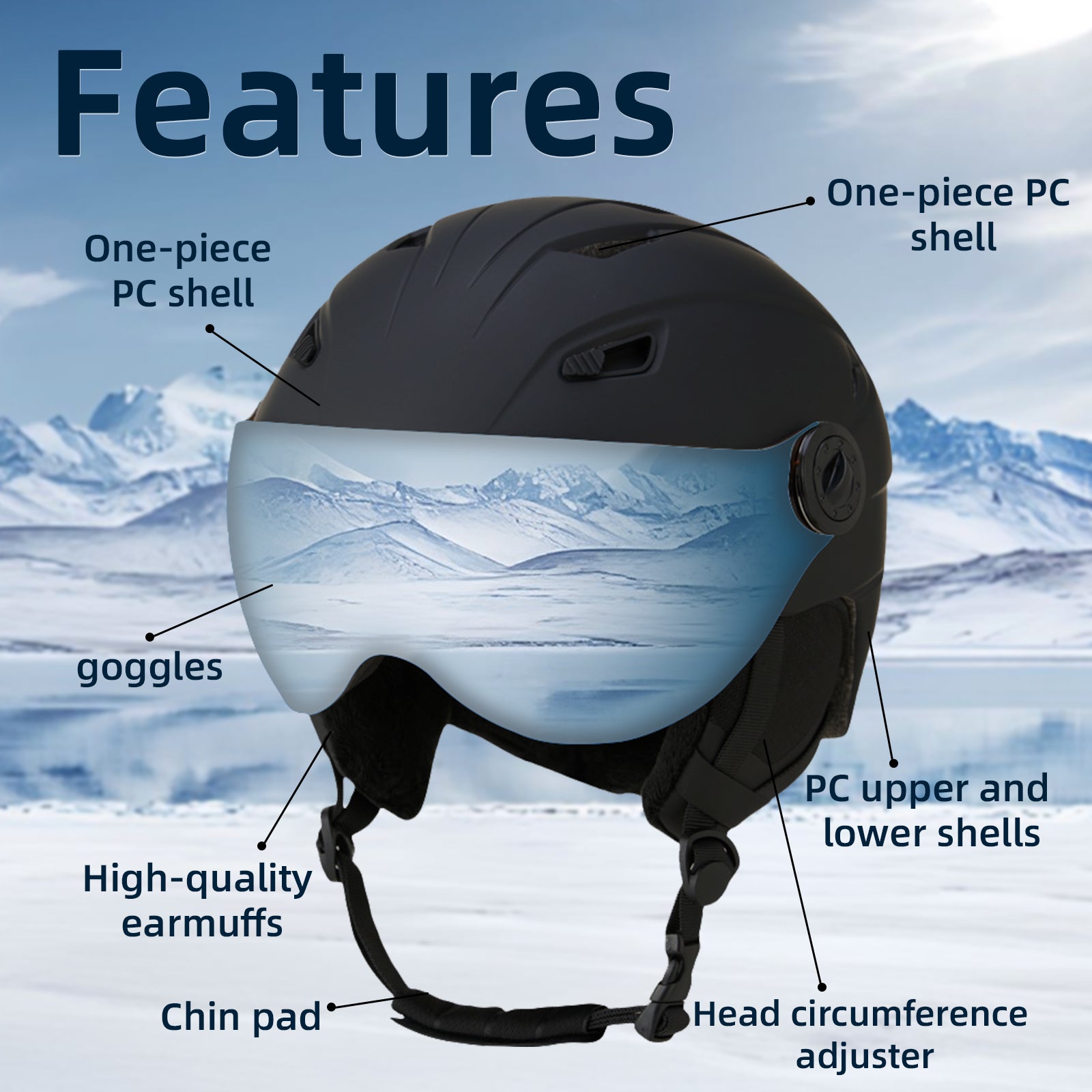 All-Terrain Pro Sports Ski Helmet - Hyper living