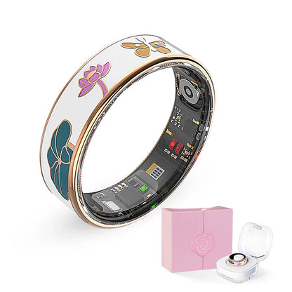 Chic Enamel Smart Ring – Sleep, Heart Rate & Fitness | Pink, Blue, White