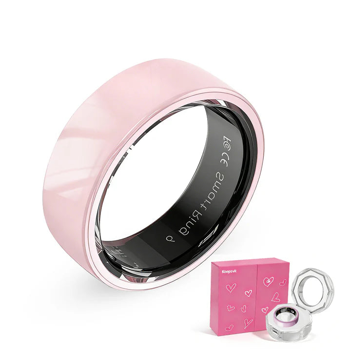 Pink Ceramic Smart Ring – Sleep, Heart Rate & Activity Tracking - Hyper living