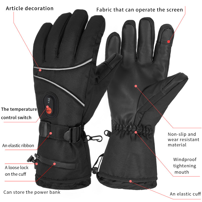 Heated Gloves – 7.4V Rechargeable, Waterproof, Touchscreen - Hyper living