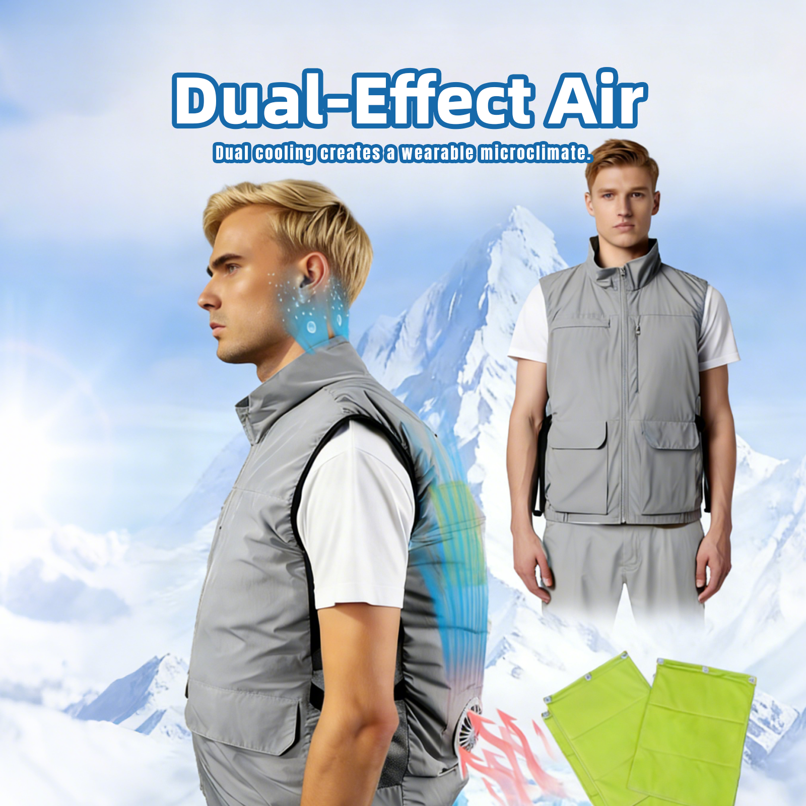 Dual Cooling Fan Shirt with Evaporative Cooling Pad | USB Cooling Apparel for Golf & Outdoor - Hyper living