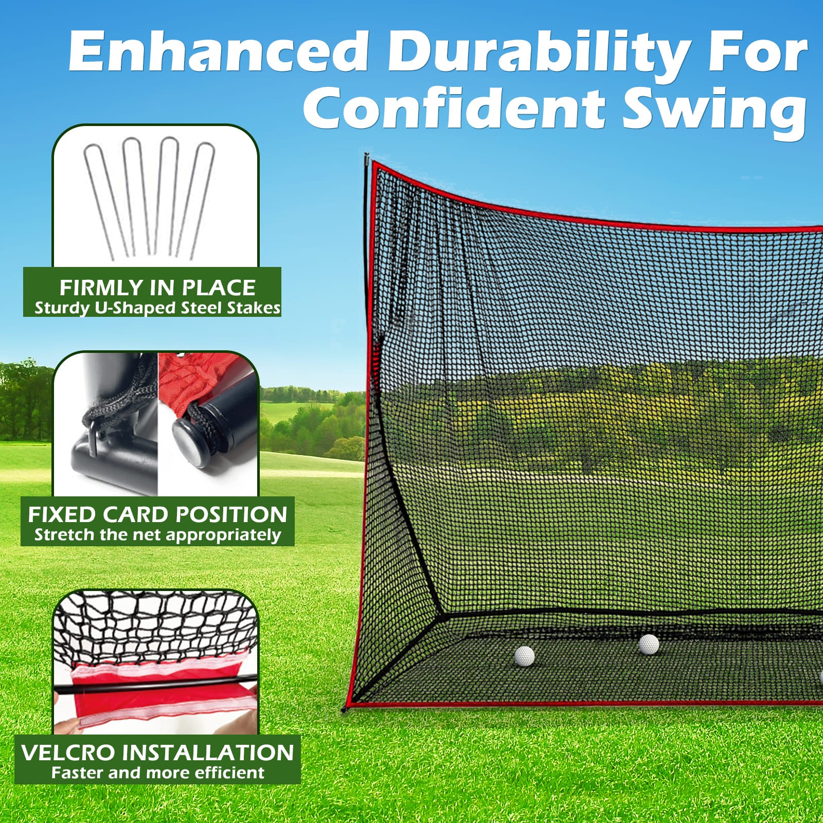 Hyper-160MPH Golf Hitting Net - Portable 5-Ply Practice Net for Indoor/Outdoor - Hyper living
