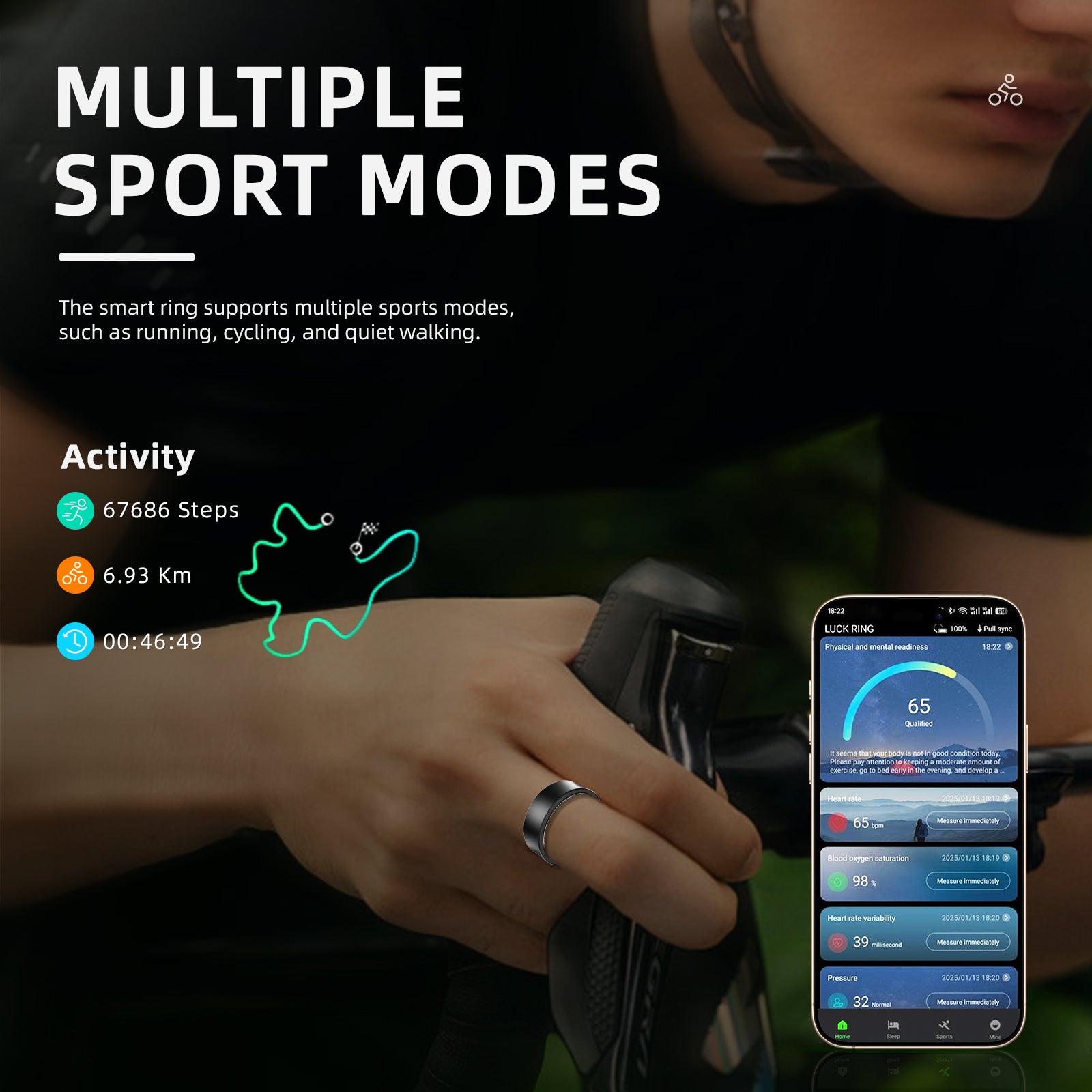Matte Smart Ring – Titanium Build, Gesture Control & Waterproof Design - Hyper living