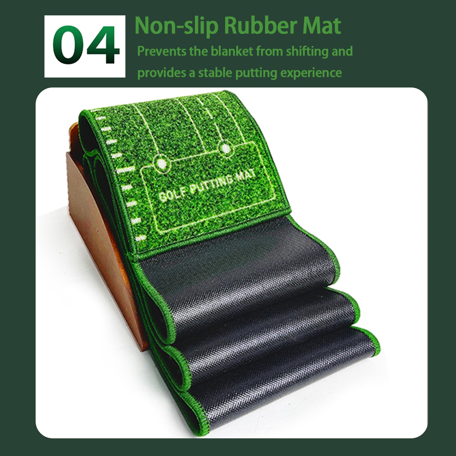 Hyper-Pro-Grade Dual Hole Putting Mat – Auto Ball Return & Non-Slip Wooden Golf Green - Hyper living