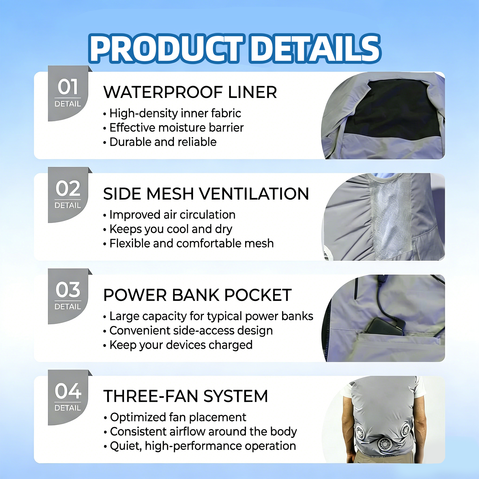 Dual Cooling Fan Shirt with Evaporative Cooling Pad | USB Cooling Apparel for Golf & Outdoor - Hyper living