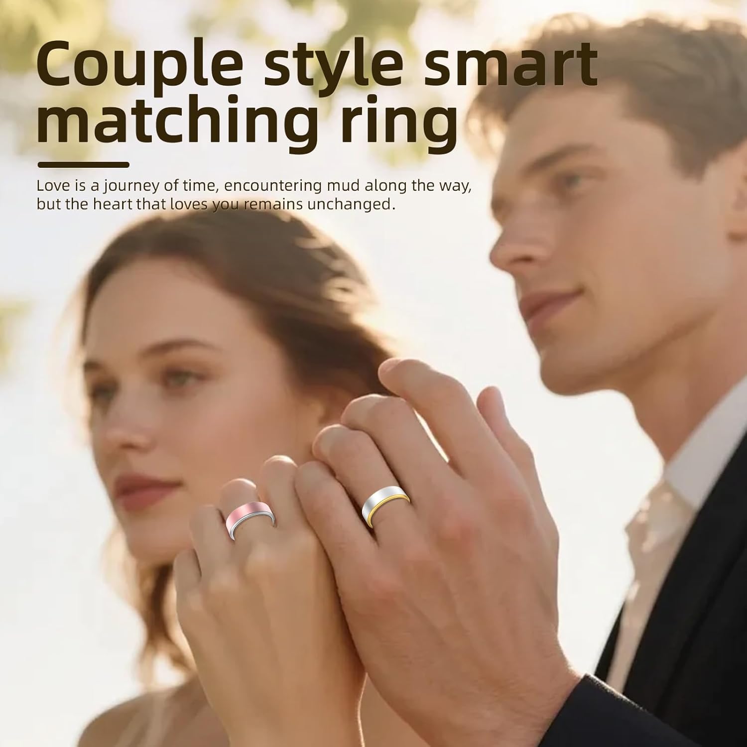 Smart Health Ring for Couples – Waterproof, Sleep, Heart Rate & Activity Tracker with Care Sharing - Hyper living