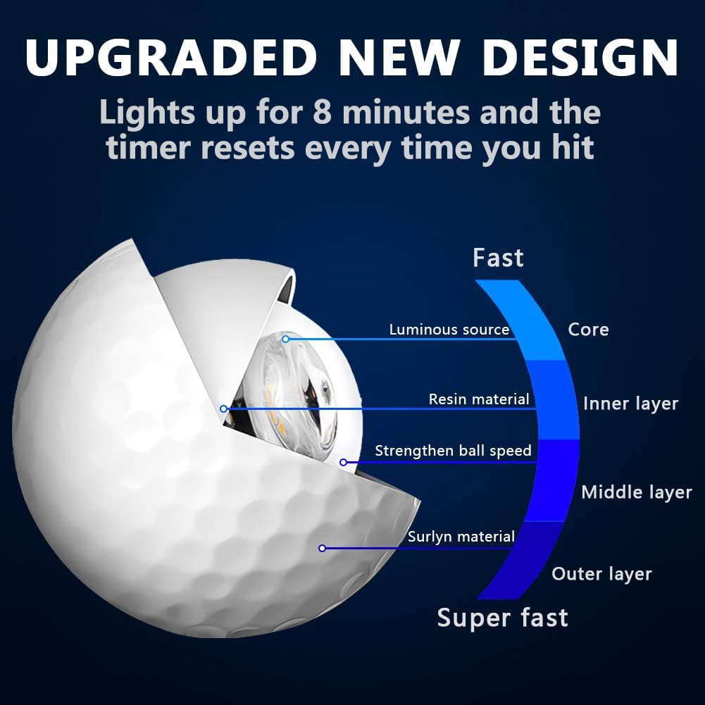 Pro LED Night Golf Balls (6 Pack) - Hyper living