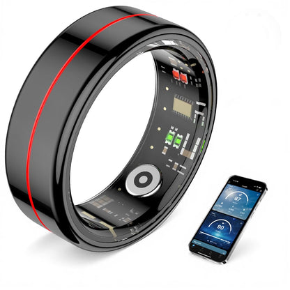 Stainless Steel Smart Ring with Heart Rate, Sleep & Activity Tracking