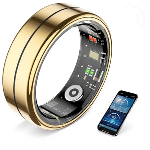 Stainless Steel Smart Ring with Heart Rate, Sleep & Activity Tracking
