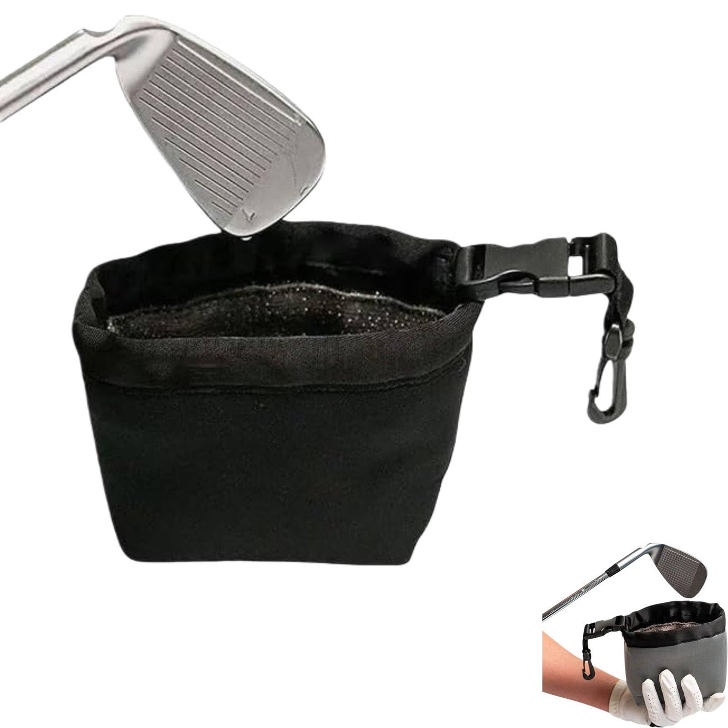 Portable Golf Cleaning Pouch – Club & Ball Cleaner with Detachable Clip - Hyper living