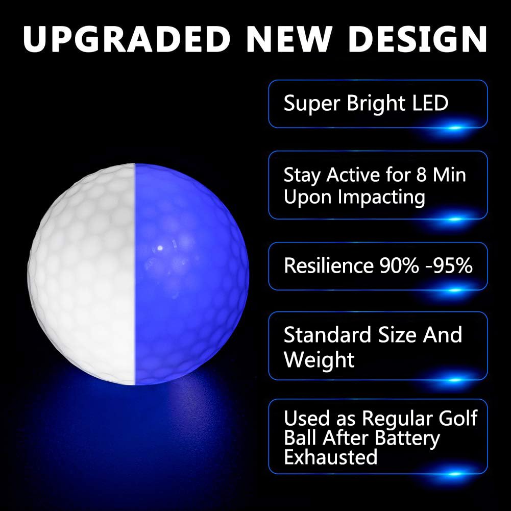 Pro LED Night Golf Balls (6 Pack) - Hyper living