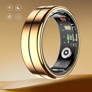 Stainless Steel Smart Ring with Heart Rate, Sleep & Activity Tracking