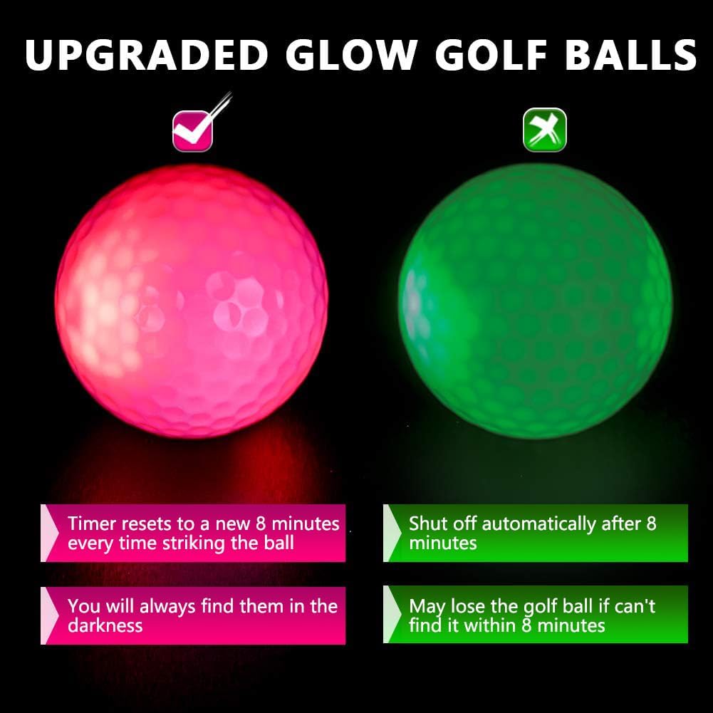 Pro LED Night Golf Balls (6 Pack) - Hyper living