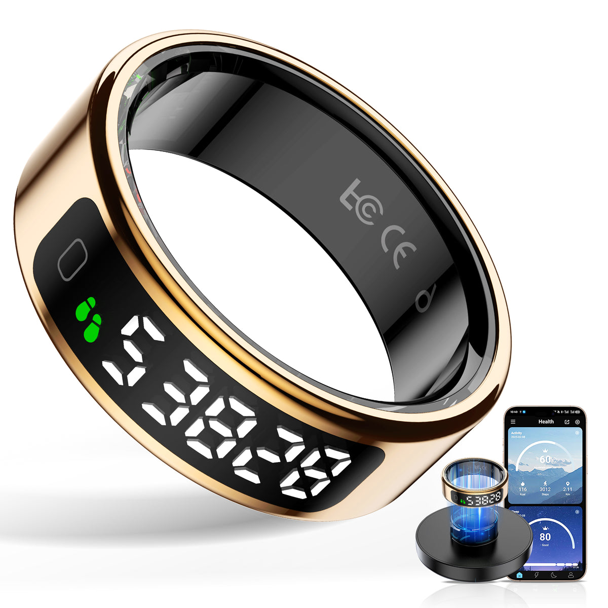 Smart Ring R11 R11 Smart Ring – Touchscreen, Health Tracking, Waterproof & LED Displa