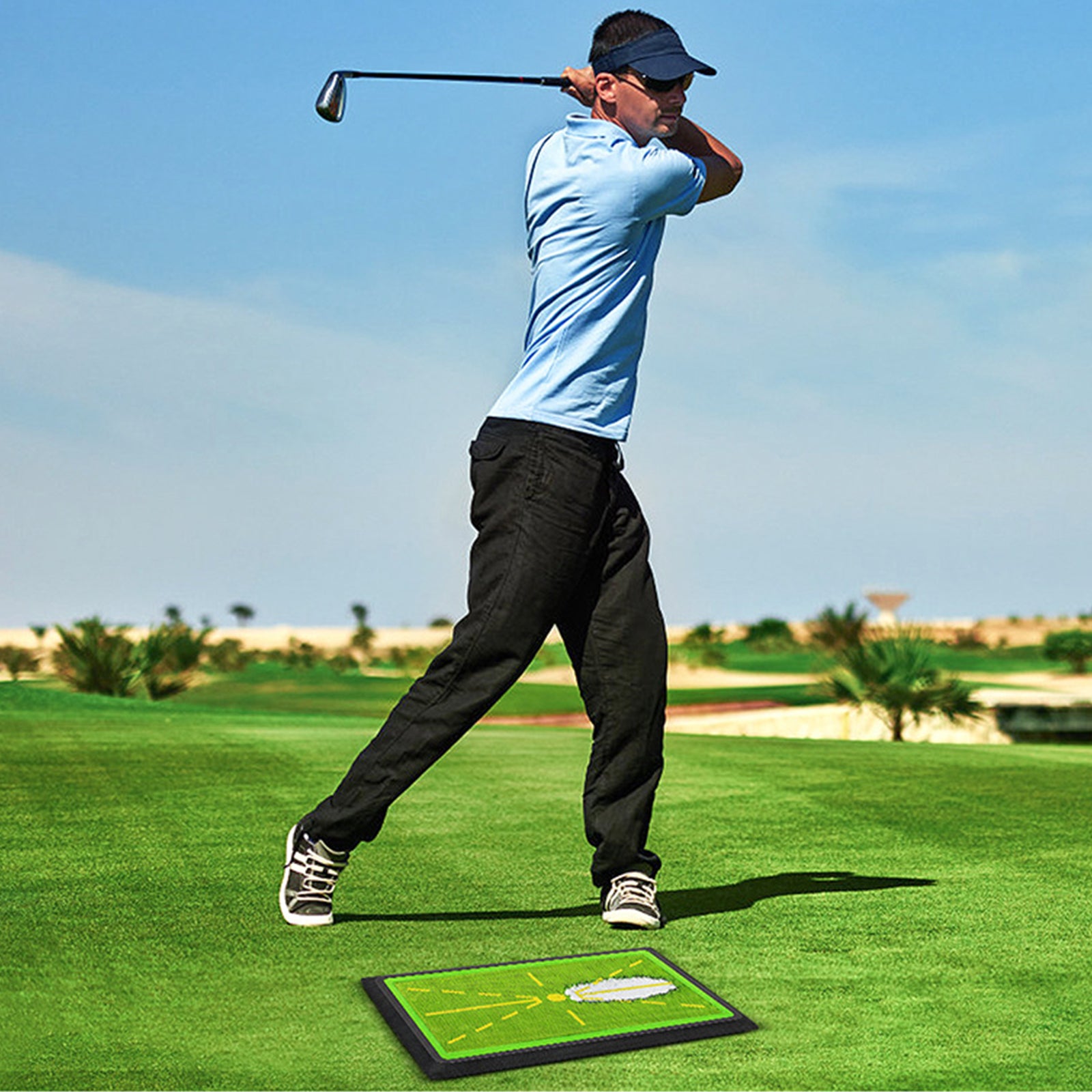 Hyper-Pro Golf Swing Training Mat – Instant Feedback & Durable Rubber Base - Hyper living