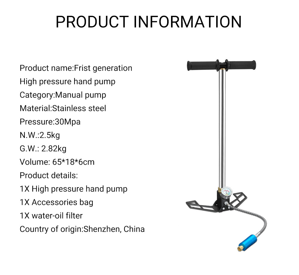 Hyper-Diving Cylinder Inflator High Pressure Hand Pump - Hyper living