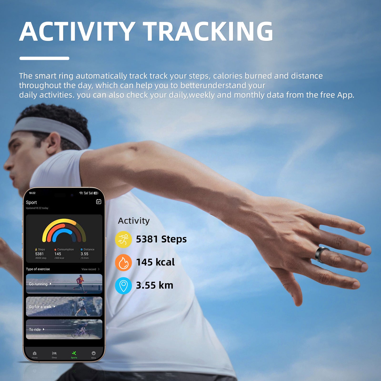 Matte Smart Ring – Titanium Build, Gesture Control & Waterproof Design - Hyper living