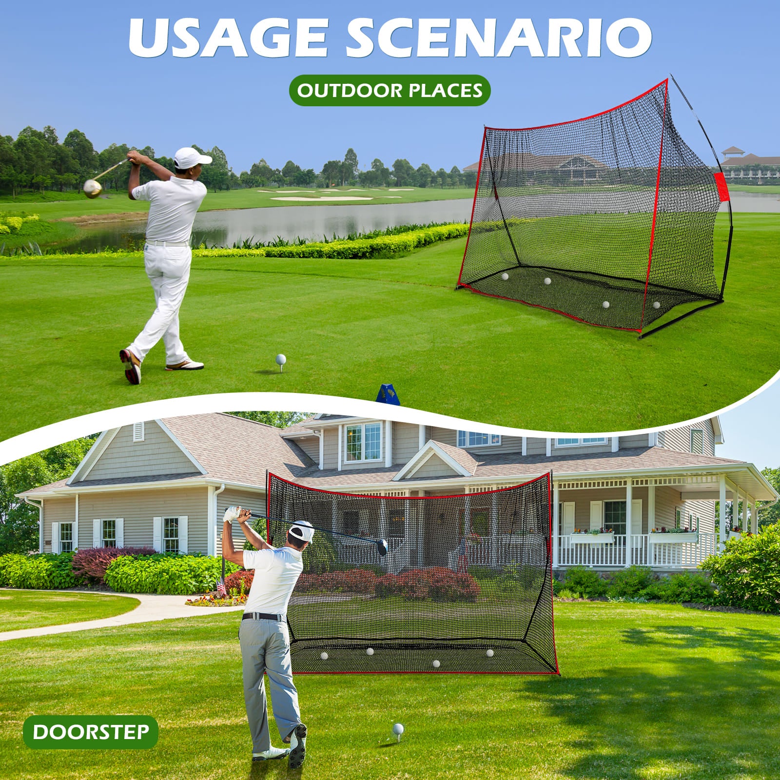 Hyper-160MPH Golf Hitting Net - Portable 5-Ply Practice Net for Indoor/Outdoor - Hyper living