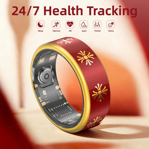 Faith Cross Gold Edge Smart Ring – Waterproof, Sleep, Fitness & Heart Rate Monitor - Hyper living