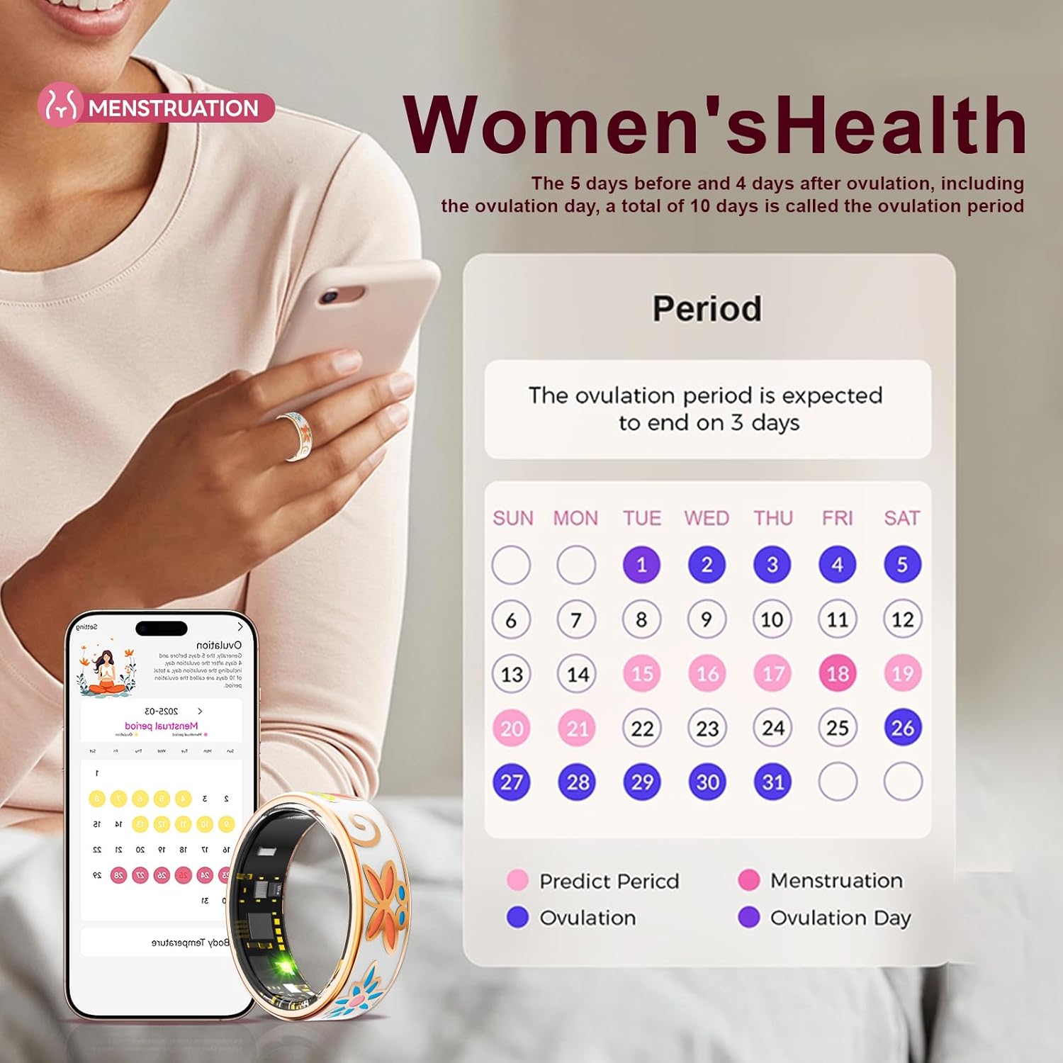 Enchanted Enamel Smart Ring – Titanium, Waterproof, Sleep & Health Tracker - Hyper living