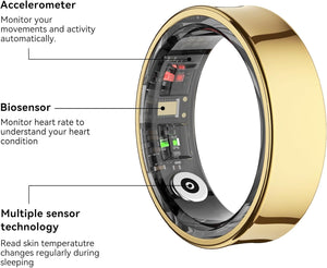 Titanium Smart Ring with Skin Temperature & Women’s Health Tracking - Hyper living