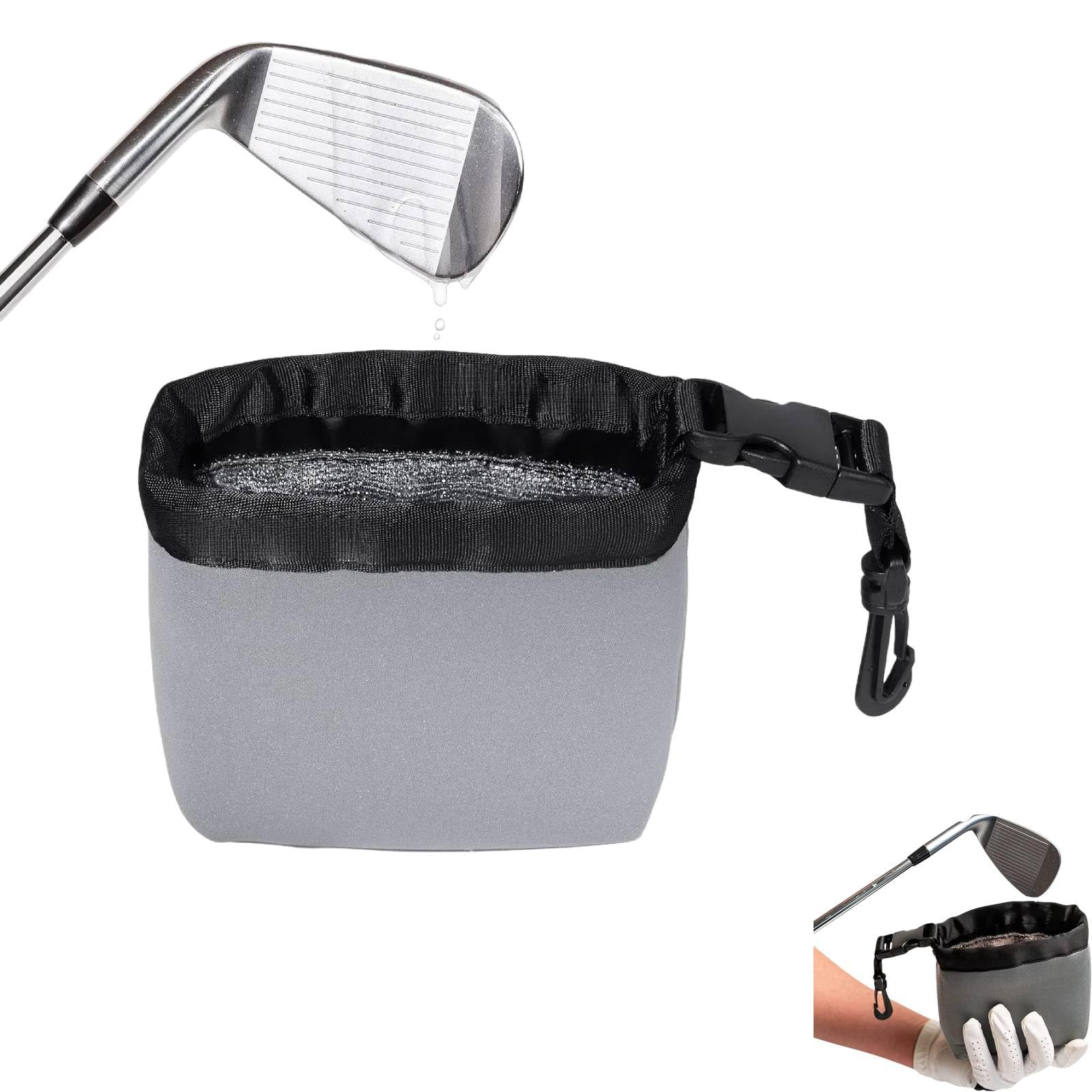 Portable Golf Cleaning Pouch – Club & Ball Cleaner with Detachable Clip - Hyper living