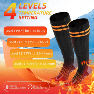 Heated Socks with 4 Heat Levels & Rechargeable Battery - Hyper living