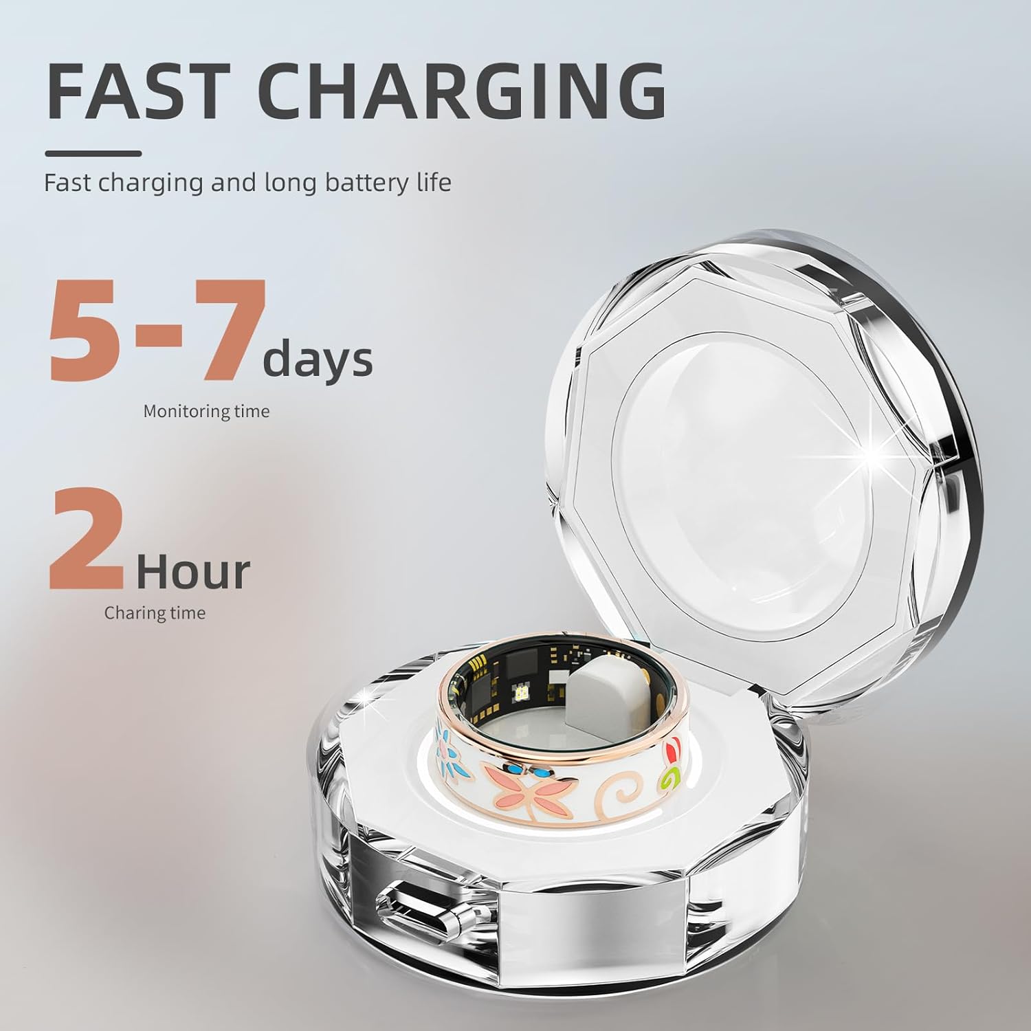 Enchanted Enamel Smart Ring – Titanium, Waterproof, Sleep & Health Tracker - Hyper living