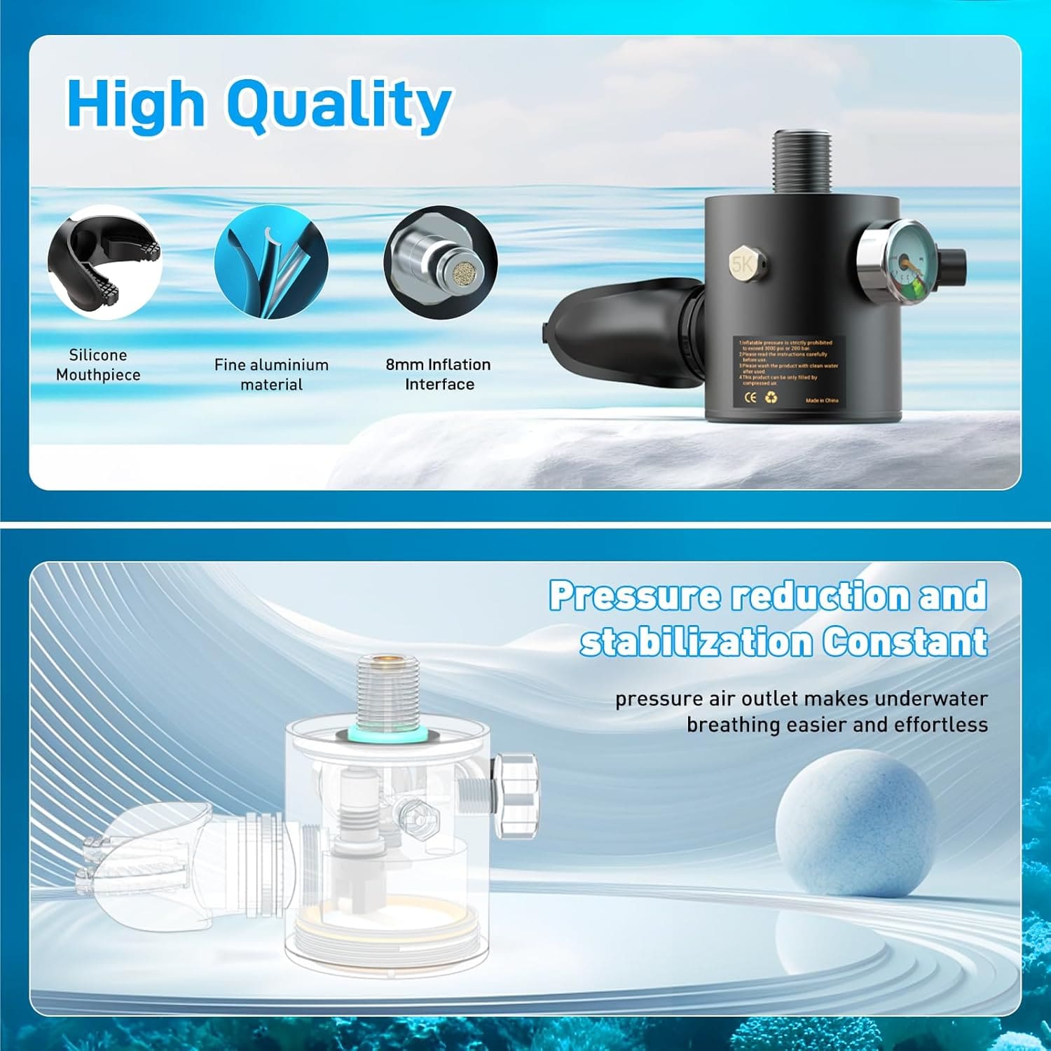 K2 Snorkel Mask Set with Mini Scuba Tank & Air Pump - Hyper living