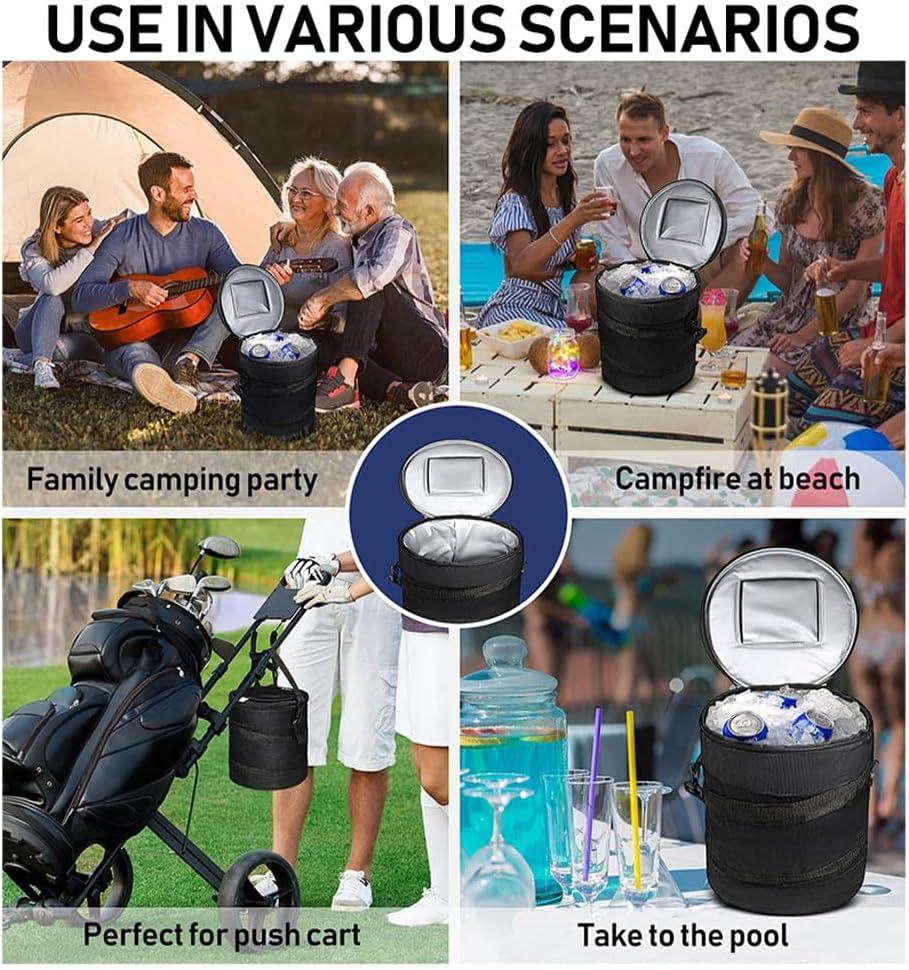 Portable Golf Cart Cooler Bag – Collapsible Drink Bag for Golf, Travel & Hiking - Hyper living