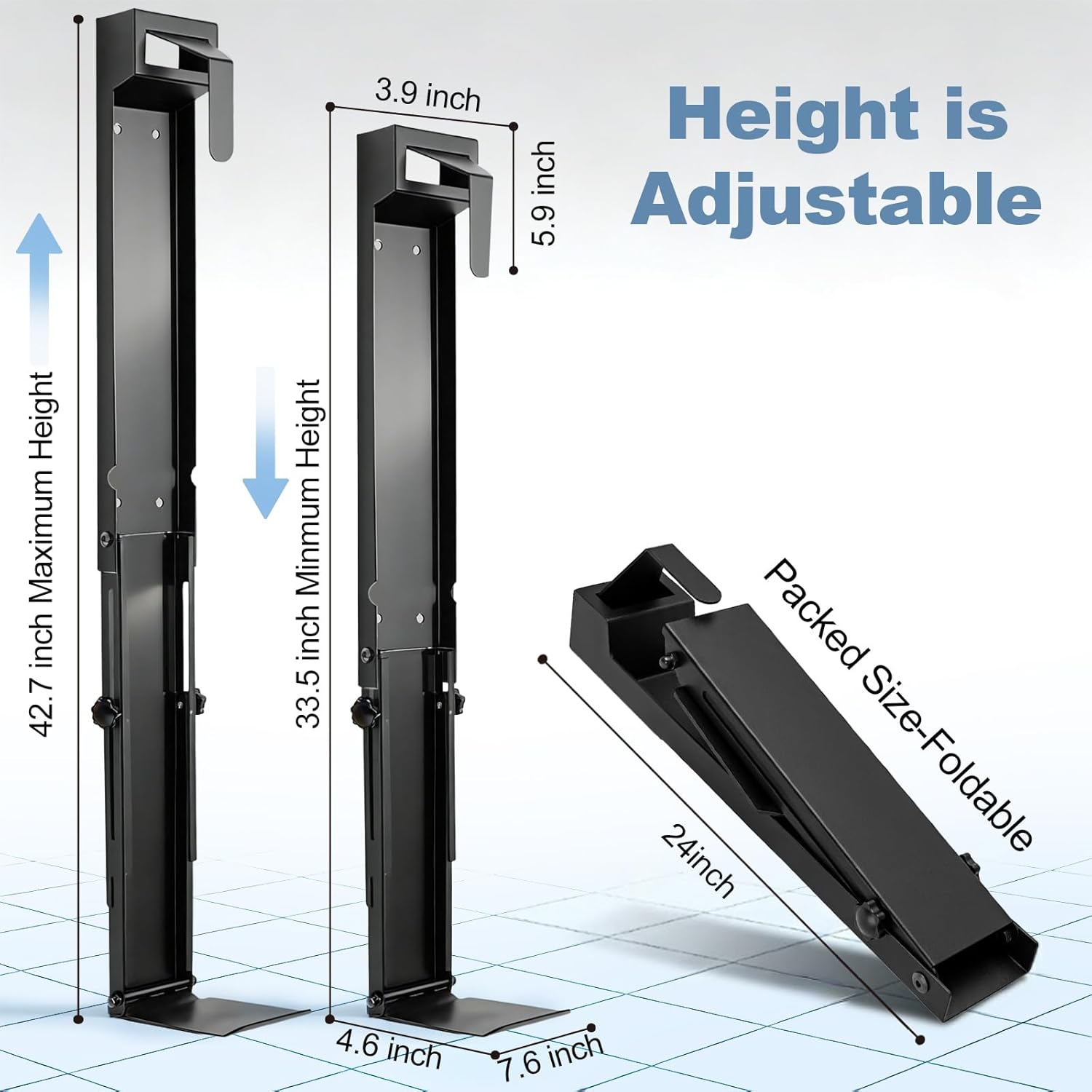Wall-Mounted Golf Bag Rack | Foldable Adjustable Storage - Hyper living