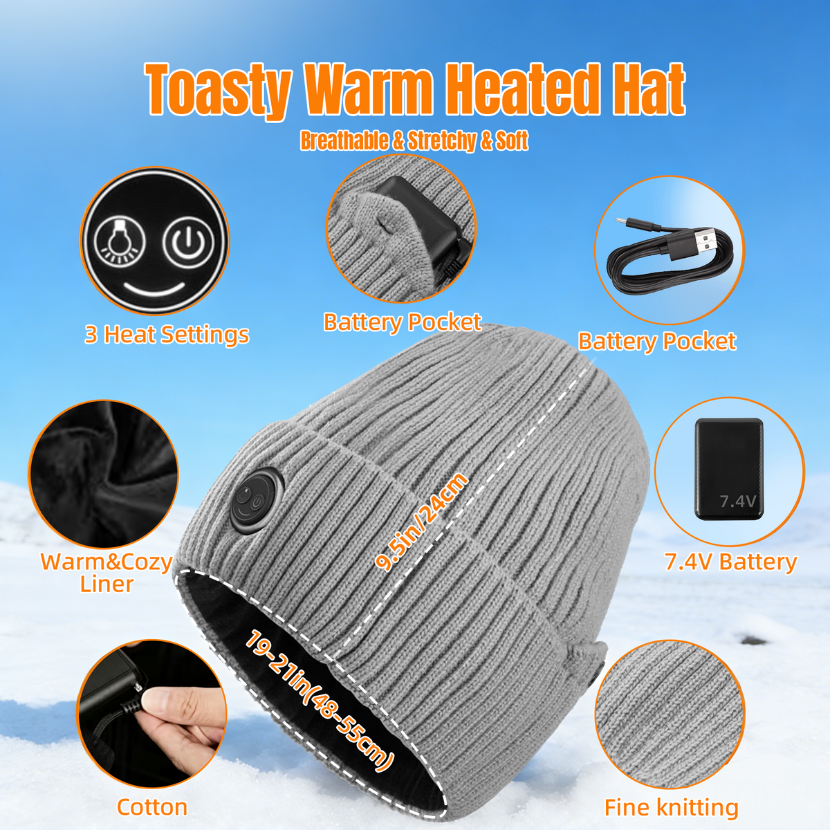 Winter Thermal Heated Hat - Hyper living