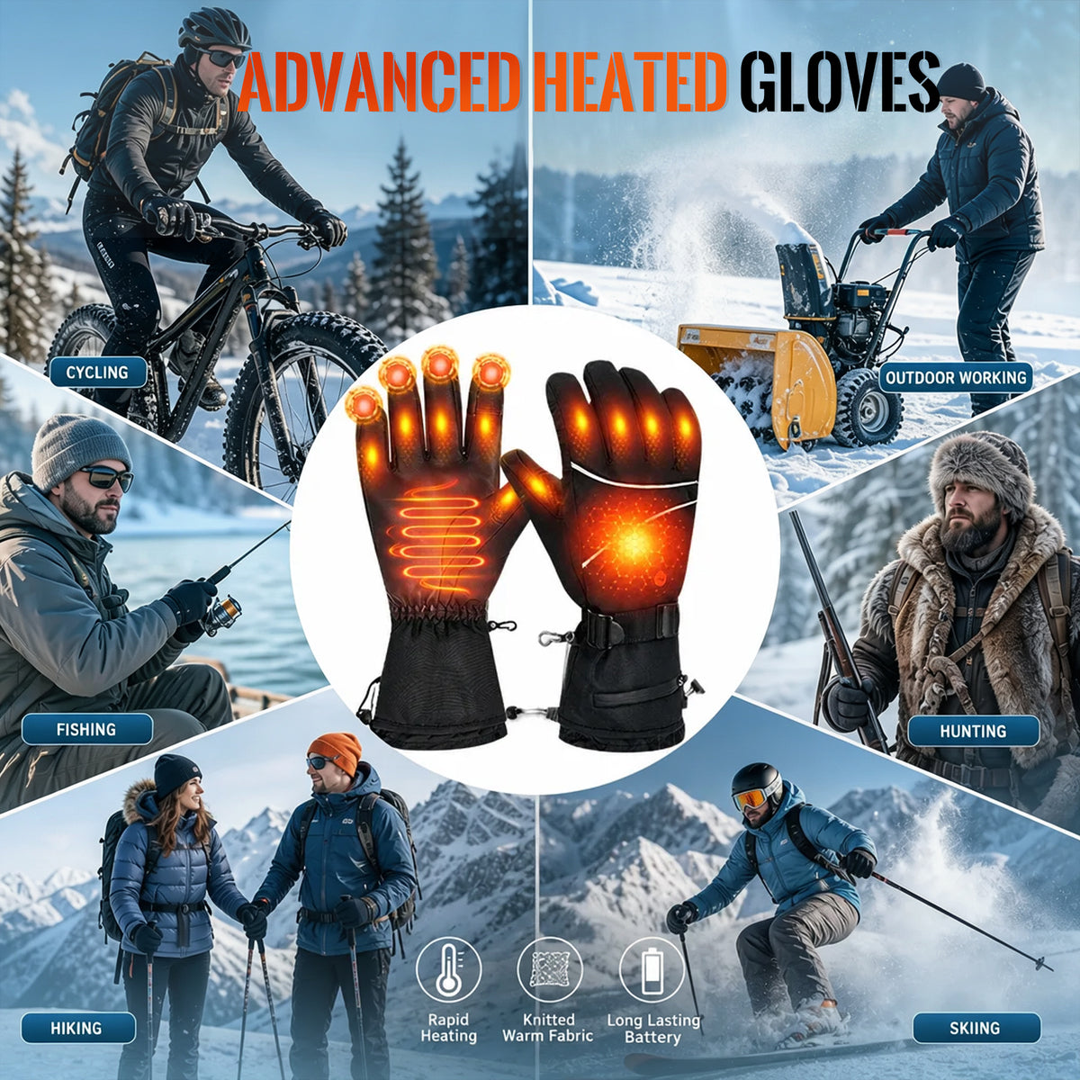 Heated Gloves – 7.4V Rechargeable, Waterproof, Touchscreen - Hyper living