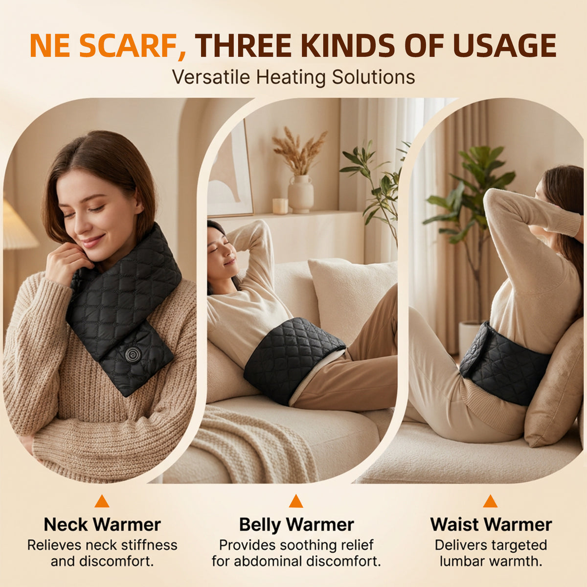 Smart Far Infrared Heating Scarf | Lightweight Rapid Warm Neck Wrap - Hyper living